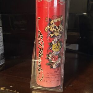 Ed Hardy Red Tattoo-Print Perfume Bottle